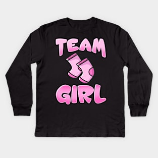 Team Girl - Pregnancy Announcement Gift Kids Long Sleeve T-Shirt